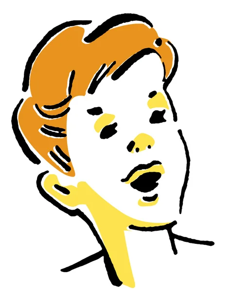 Προσωπογραφία αγοριού με το στόμα ανοιχτό — Φωτογραφία Αρχείου
