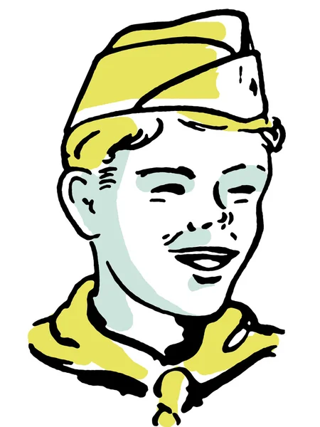Portret van een boy scout — Stockfoto