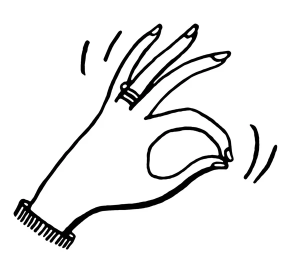 En svartvit version av en kvinnas hand — Stockfoto