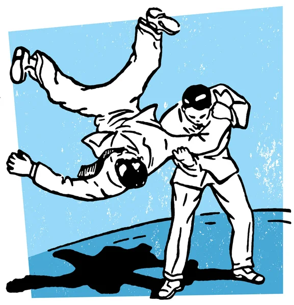 Una mossa difficile nel karate — Foto Stock