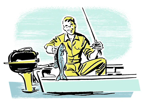 En man på en fisketur — Stockfoto
