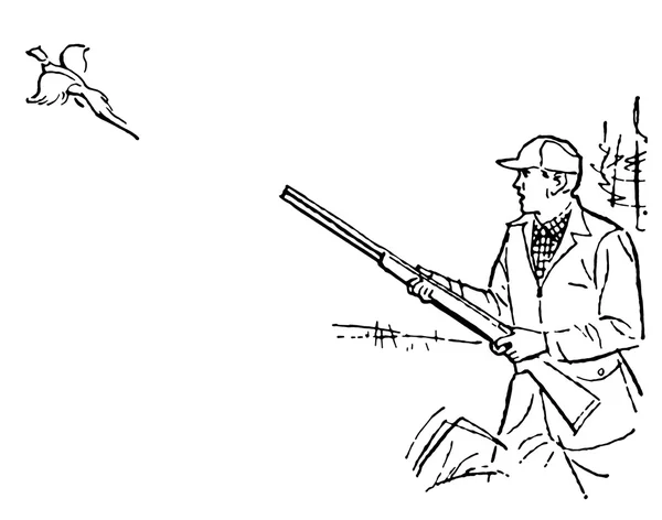 Чорно-біла версія чоловіка з полювання на качок — стокове фото