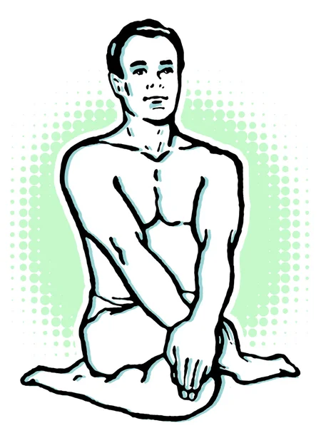 Una versione in bianco e nero di un uomo che pratica yoga — Foto Stock