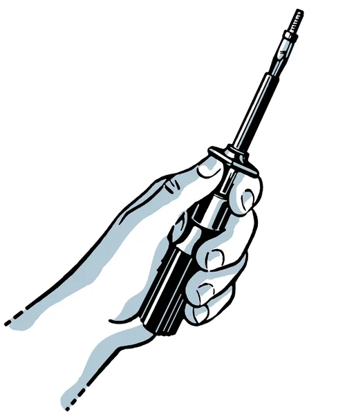 A black and white version of a vintage drawing of a screwdriver — Stock Photo, Image