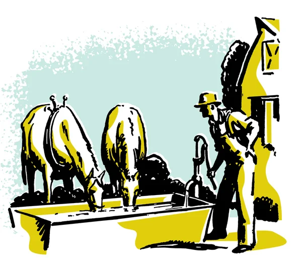 Вінтажна ілюстрація ранчо — стокове фото