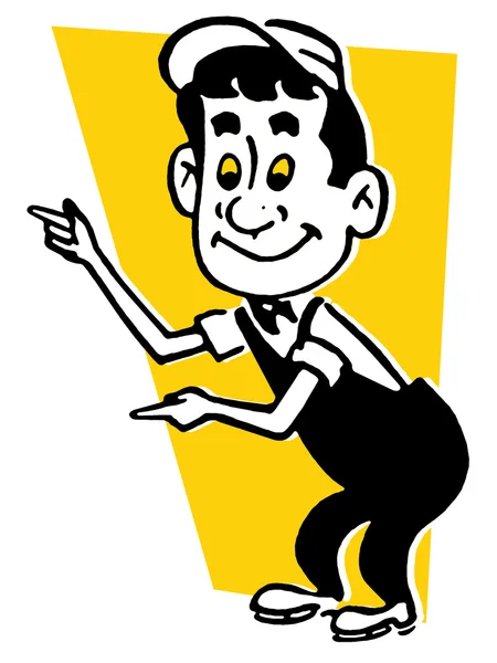A cartoon style image of a worker — Stock Photo, Image