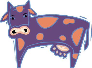 Illustration of a purple cow clipart