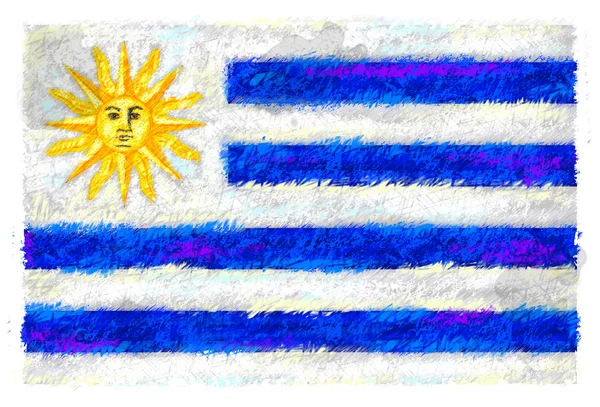 Малювання прапор Уругваю — стокове фото