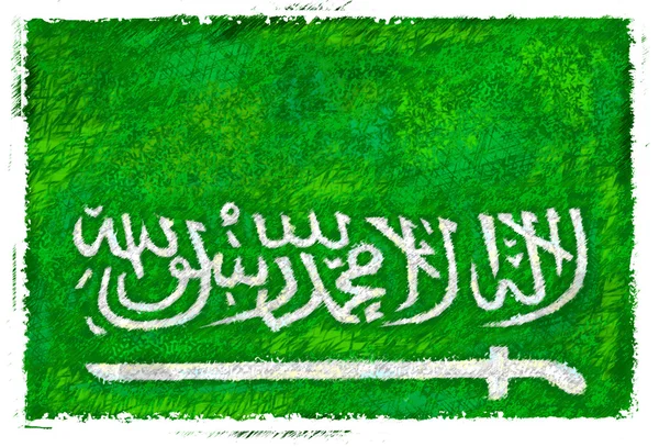 Desenho da bandeira da Arábia Saudita — Fotografia de Stock