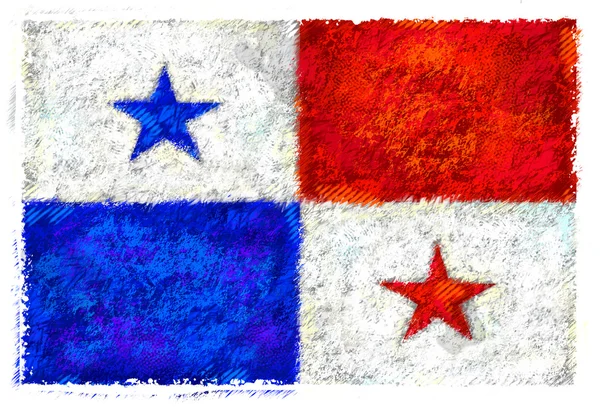 Drawing of the flag of Panama — Stock Photo, Image