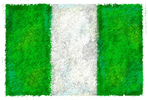 Drawing of the flag of Nigeria — Stock Photo, Image