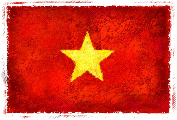 Drawing of the flag of Vietnam — Stock Photo, Image