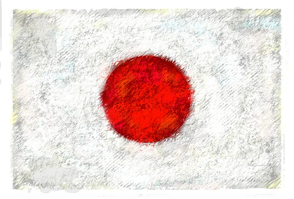 Zeichnung der Flagge Japans — Stockfoto