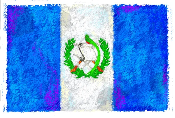 Dessin du drapeau du Guatemala — Photo