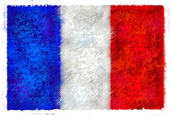 Zeichnung der französischen Flagge — Stockfoto