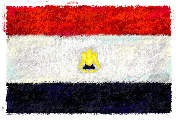 Drawing of the flag of Egypt — Stock Photo, Image