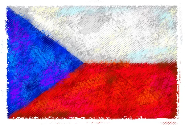Zeichnung der Flagge der Tschechischen Republik — Stockfoto