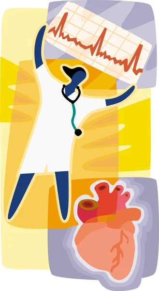 Doktor drží elektrokardiogram, srdce — Stock fotografie