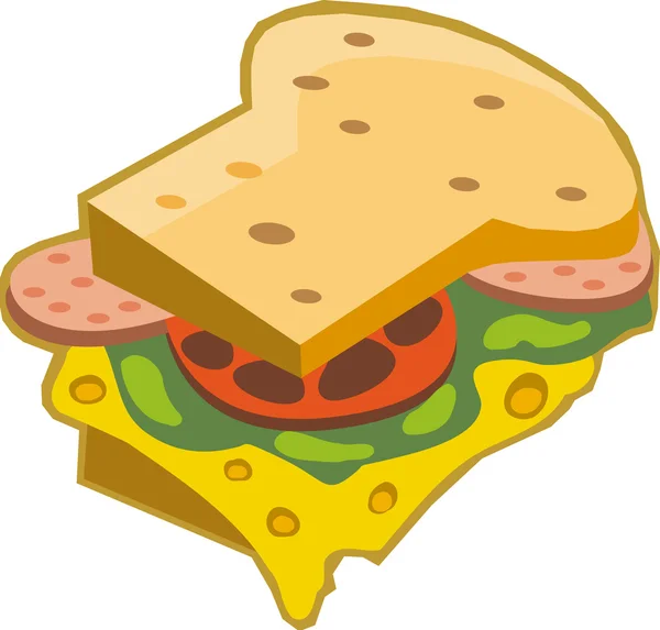 Ilustracja kanapkę — Zdjęcie stockowe