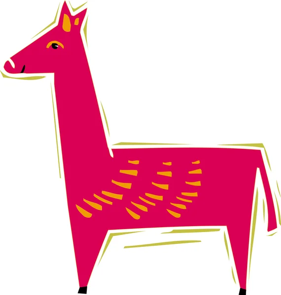 Ilustrace růžové Lama — Stock fotografie
