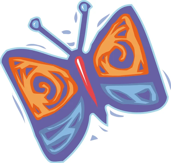 Turuncu ve mor renkli kelebek — Stok fotoğraf