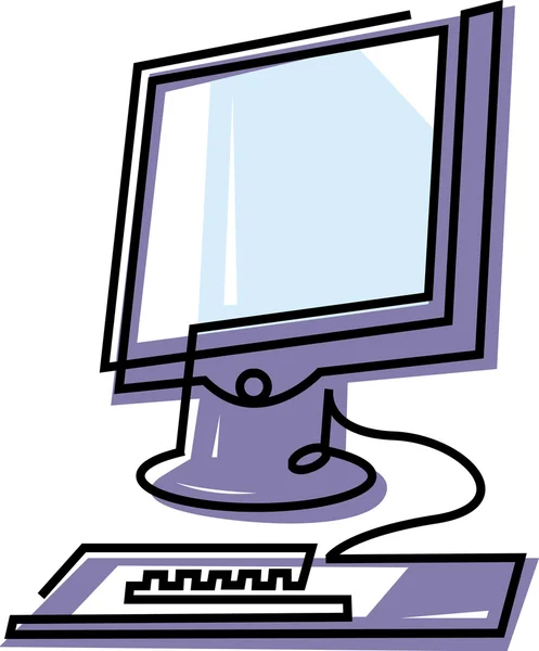 Flatscreen monitor en toetsenbord — Stockfoto