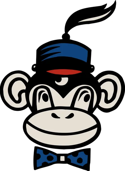 Drawing of a monkey wearing a hat