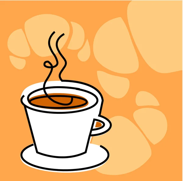 Gorącą kawę i rogaliki — Zdjęcie stockowe