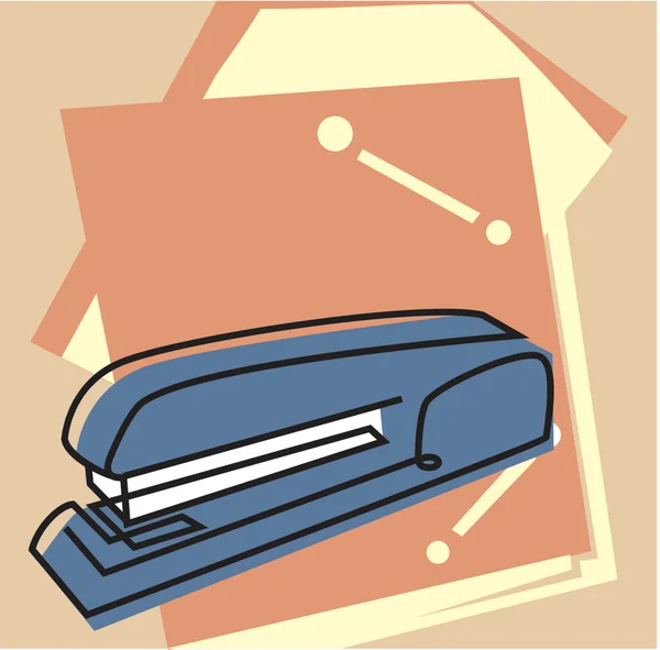 Степлер и папки файлов — стоковое фото