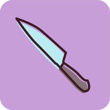 Illustration of a knife on a purple background clipart