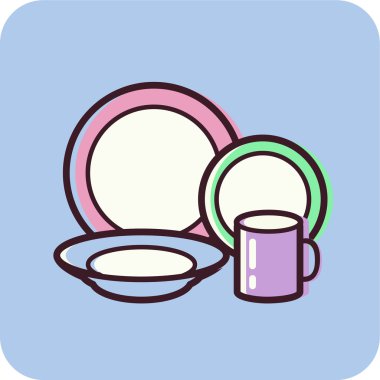 Illustration of a china setting clipart