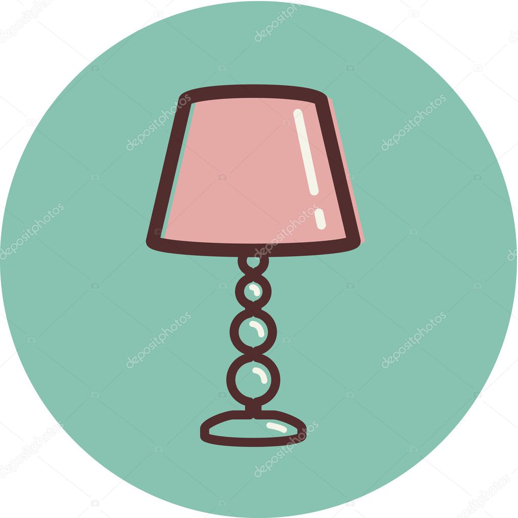Illustration of a lamp on a blue background