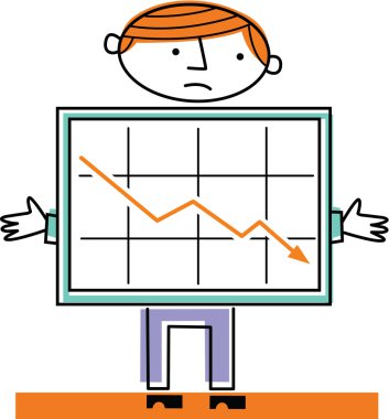 Man with decreasing draft clipart