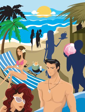 A beach party clipart