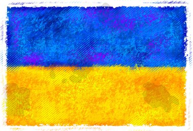 Drawing of the flag of Ukraine clipart