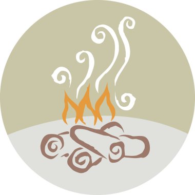 A drawing of a camp fire clipart