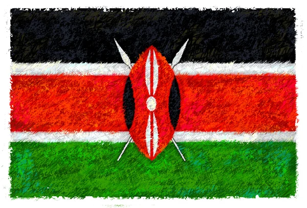 Drawing of the flag of Kenya — Stock Photo, Image