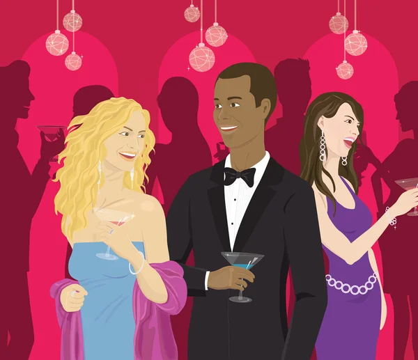 Socialiseren met cocktails op een feestje — Stockfoto