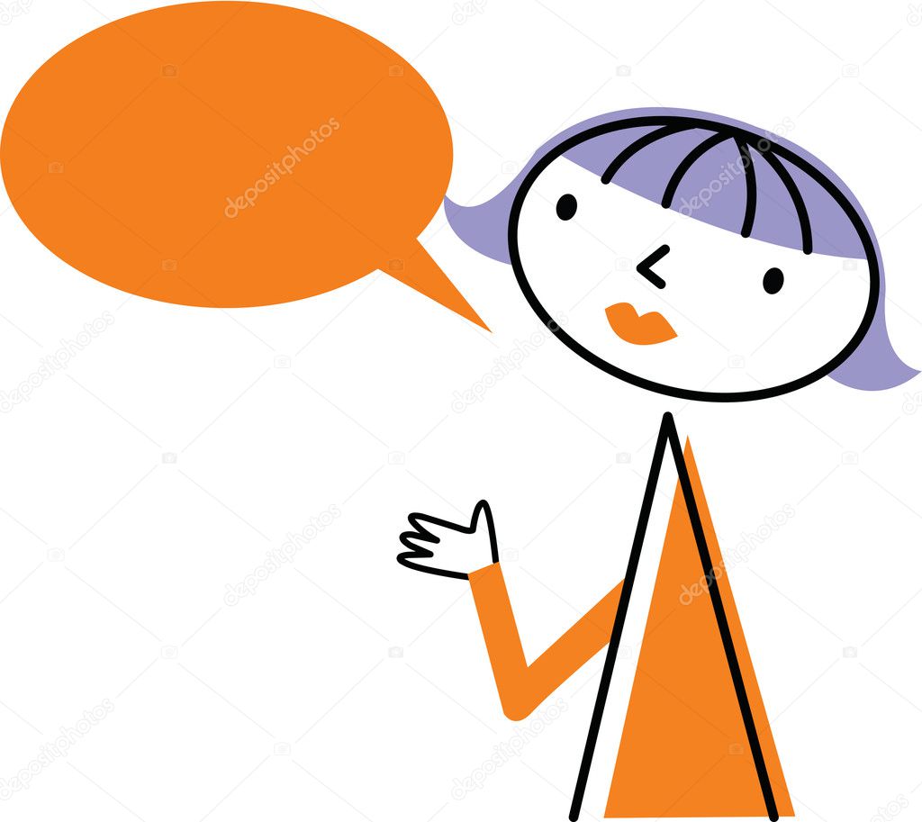 Woman with speech bubble