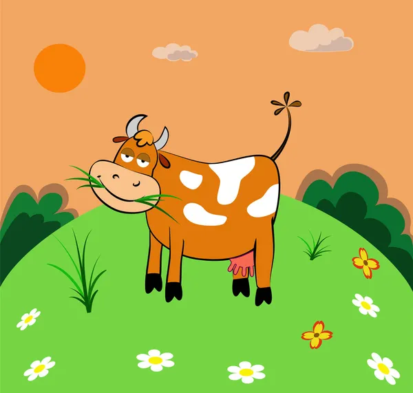 Cow sleepy — Stock Vector