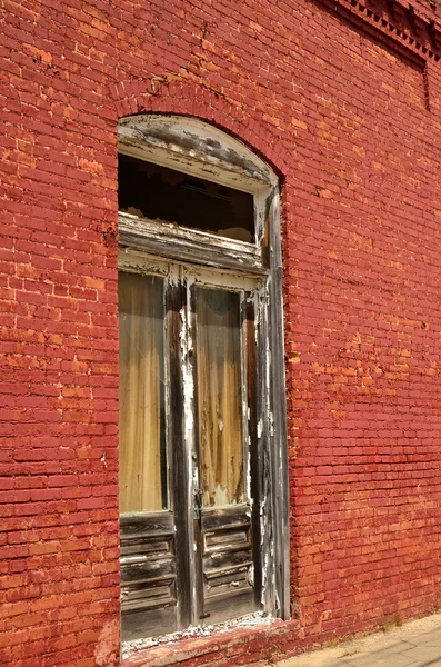 stock image Historical arched window over door