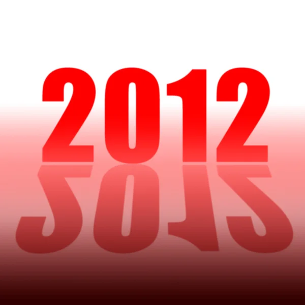 Rode nummer nieuwe jaar 2012 met reflectie en uitknippad — Stockfoto