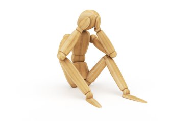 Worries over the head - figure with its head in hands. clipart