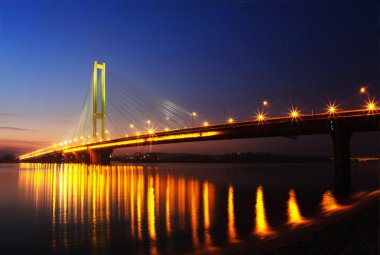 Bridge at night clipart