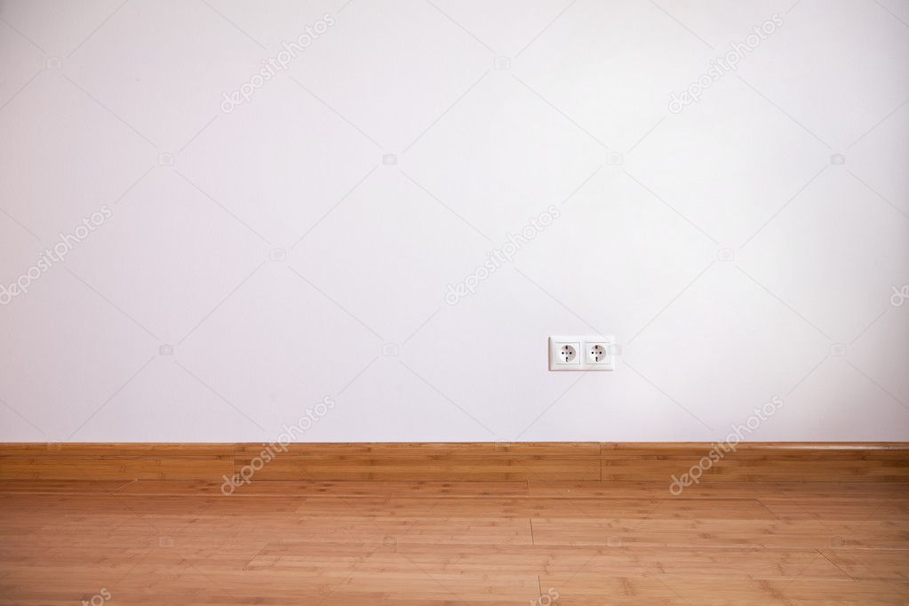 Interior Wall With Domestic Power Outlet Stock Photo