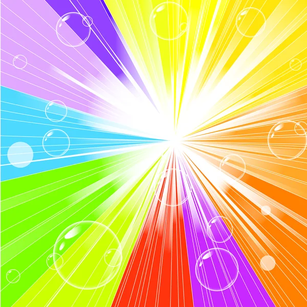 Happy colrful rainbow background with bubbles Royalty Free Stock Vectors