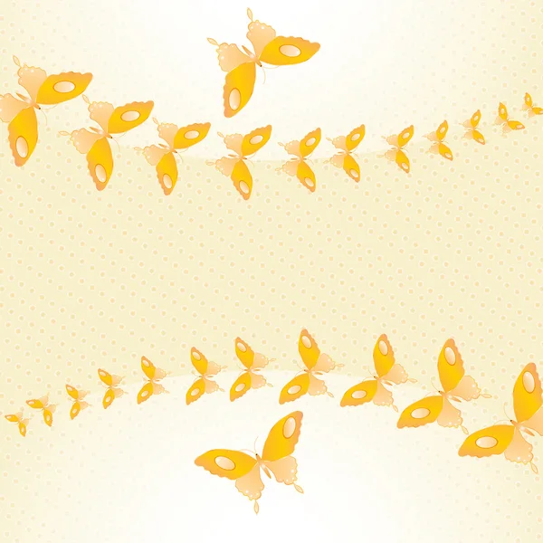 Orange butterflies in the air — Stock Vector