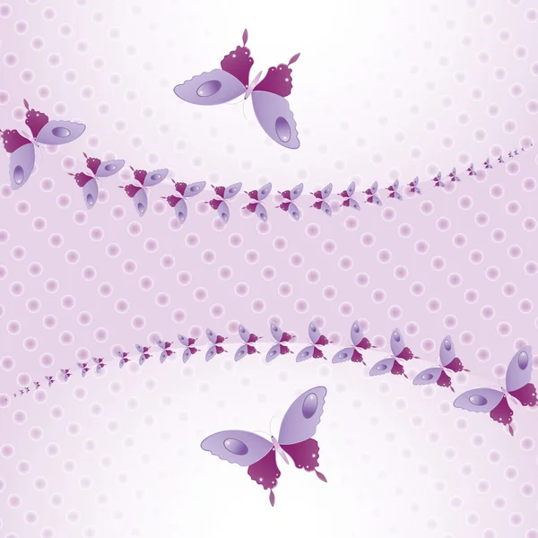 Purple butterflies in the air — Stock Vector