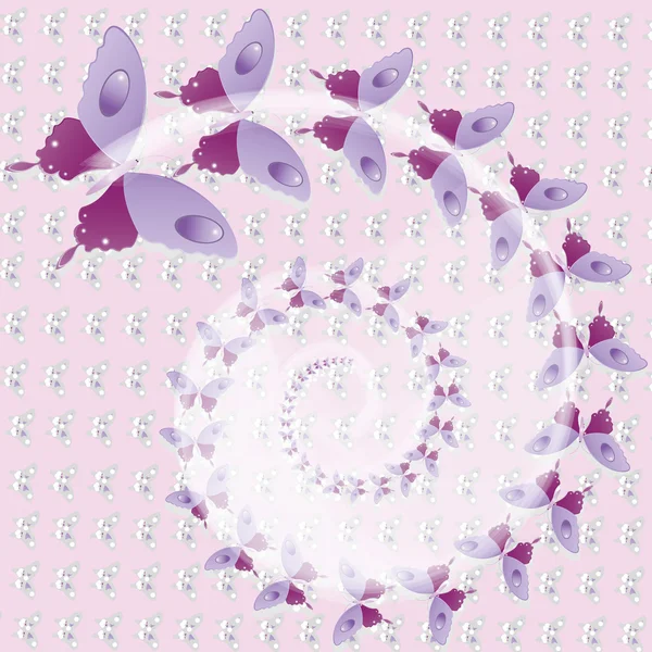 stock vector Purple spiral butterflies