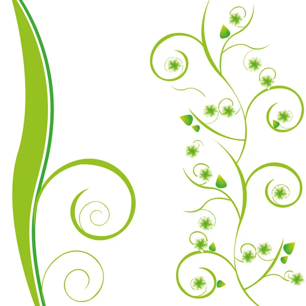 美しい緑の花の背景 — ストックベクタ